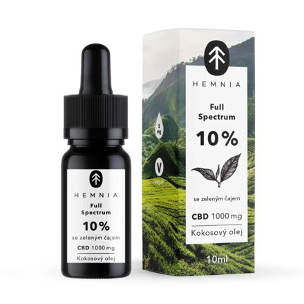 CBD KOKOSOVÝ OLEJ 10% FULL SPECTRUM 10 ml - ZELENÝ ČAJ (SLEVA!)