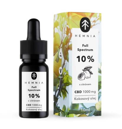 CBD KOKOSOVÝ OLEJ 10% FULL SPECTRUM 10 ml - CITRÓN